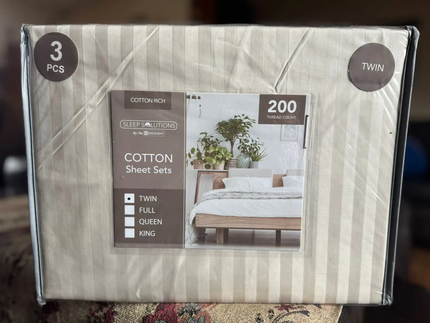 Juego de Sabanas Twin Cotton Rich 200 Hilos